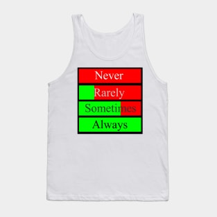 Never Rarely Somitimes Always Tank Top